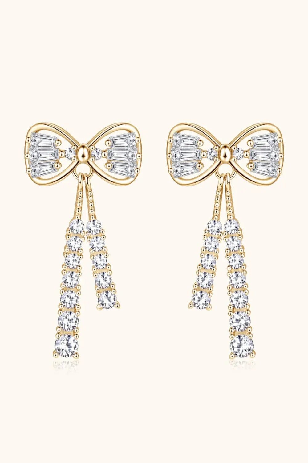 1.12 Carat Moissanite 925 Sterling Silver Bow Earrings - SmileBen