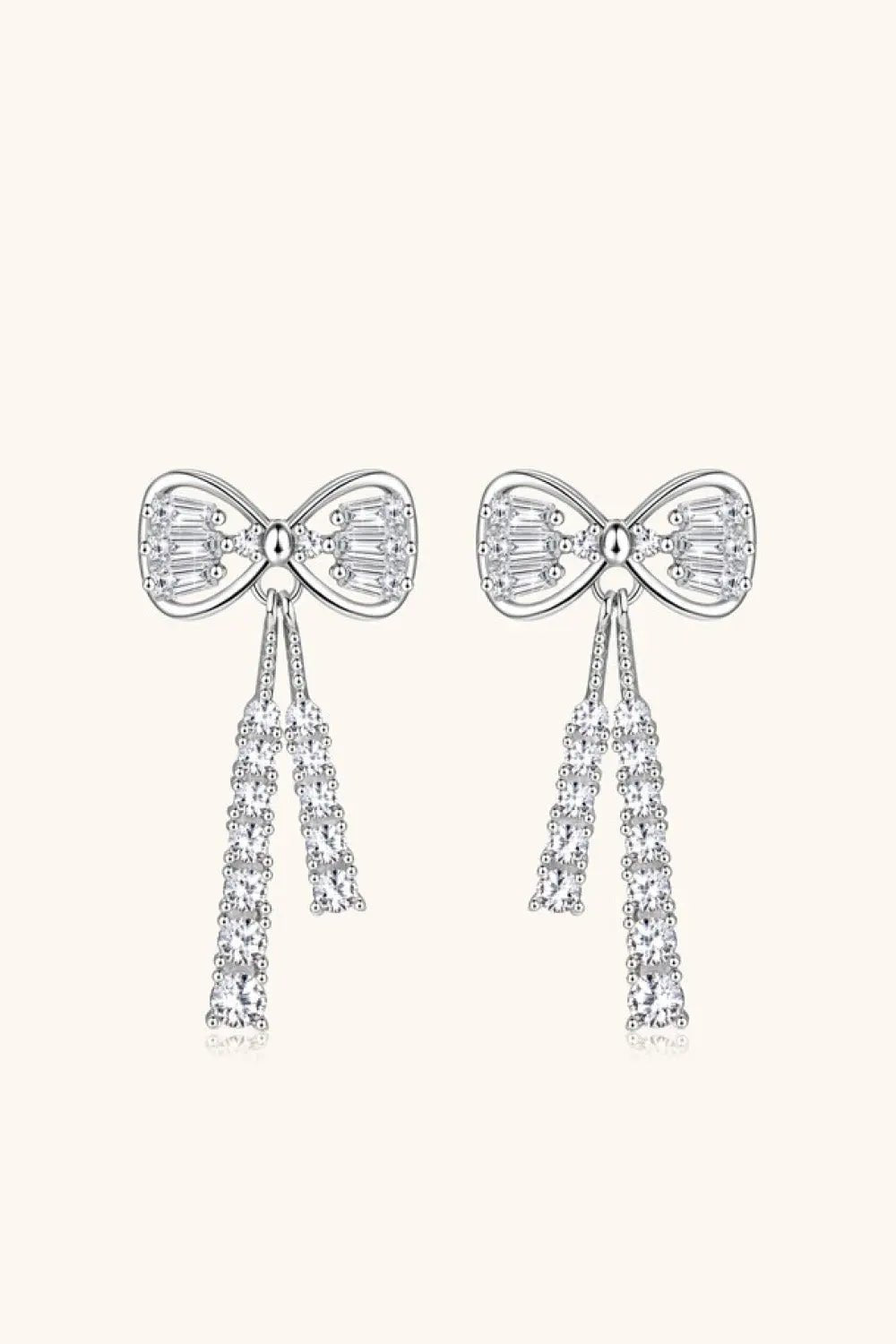 1.12 Carat Moissanite 925 Sterling Silver Bow Earrings - SmileBen