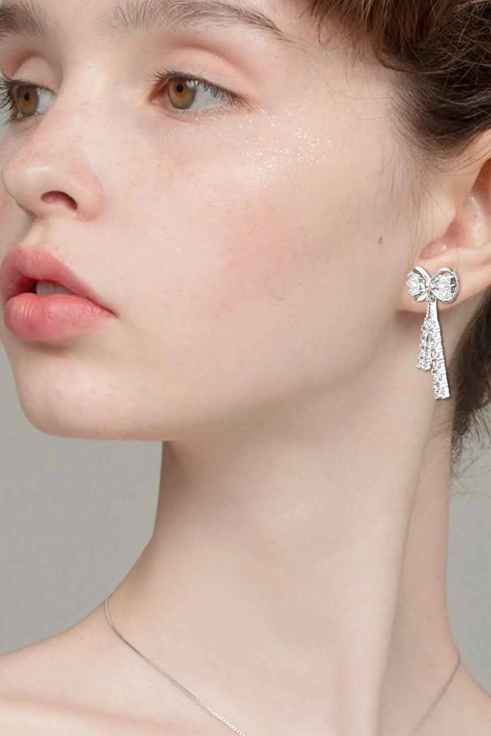 1.12 Carat Moissanite 925 Sterling Silver Bow Earrings - SmileBen