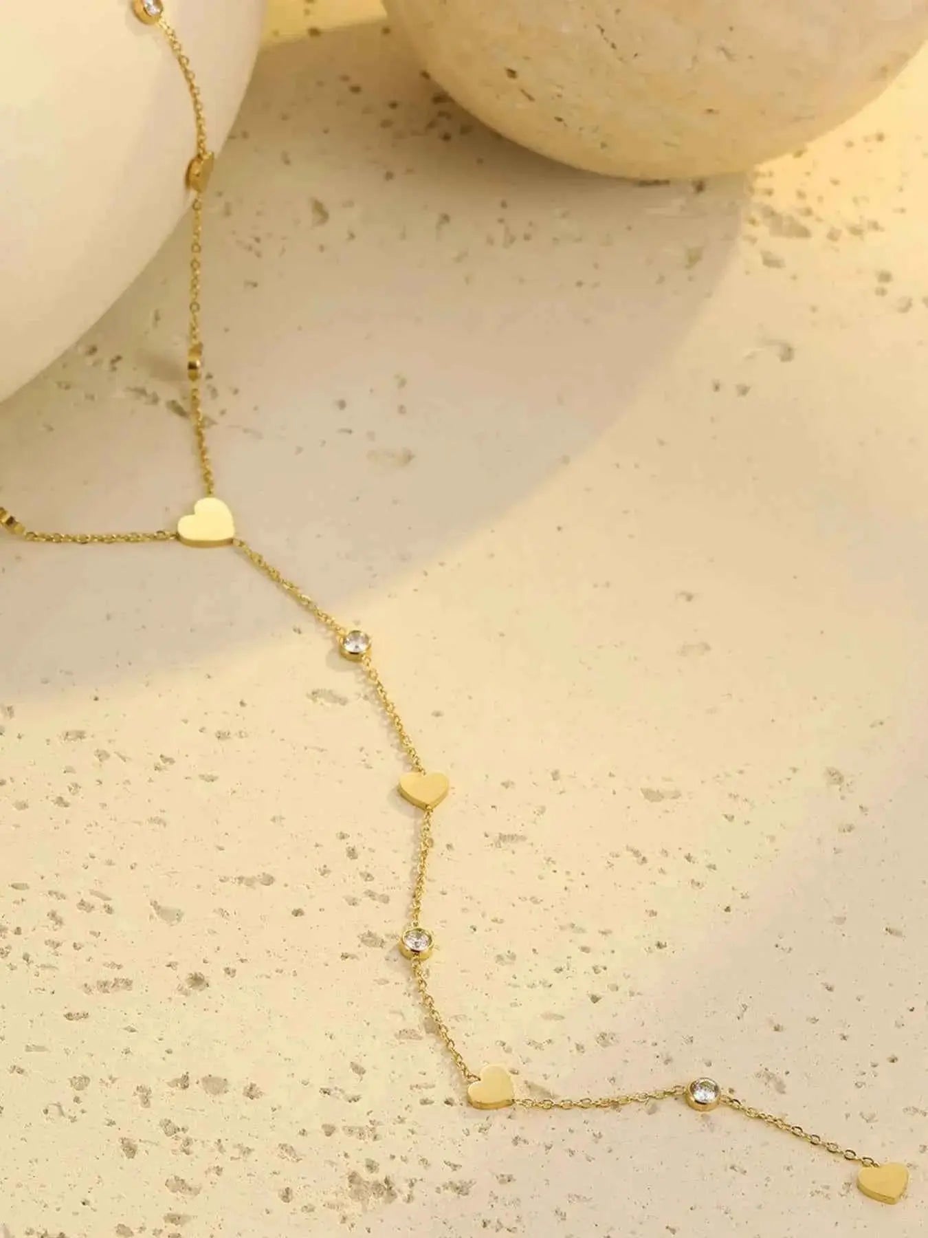 18K Gold-Plated Heart Zircon Necklace