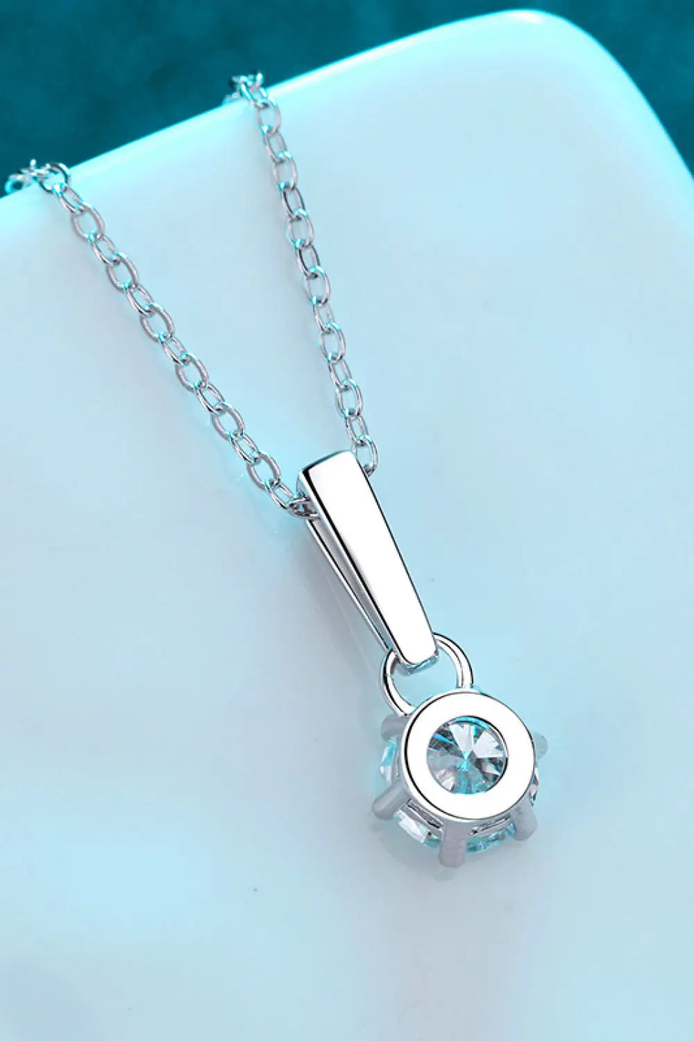 1 Carat Moissanite 925 Sterling Silver Chain-Link Necklace - SmileBen