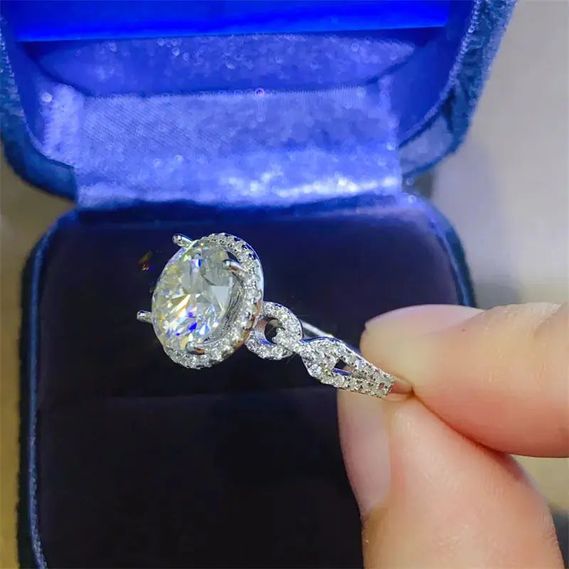 3 Carat 925 Sterling Silver Moissanite Ring - SmileBen