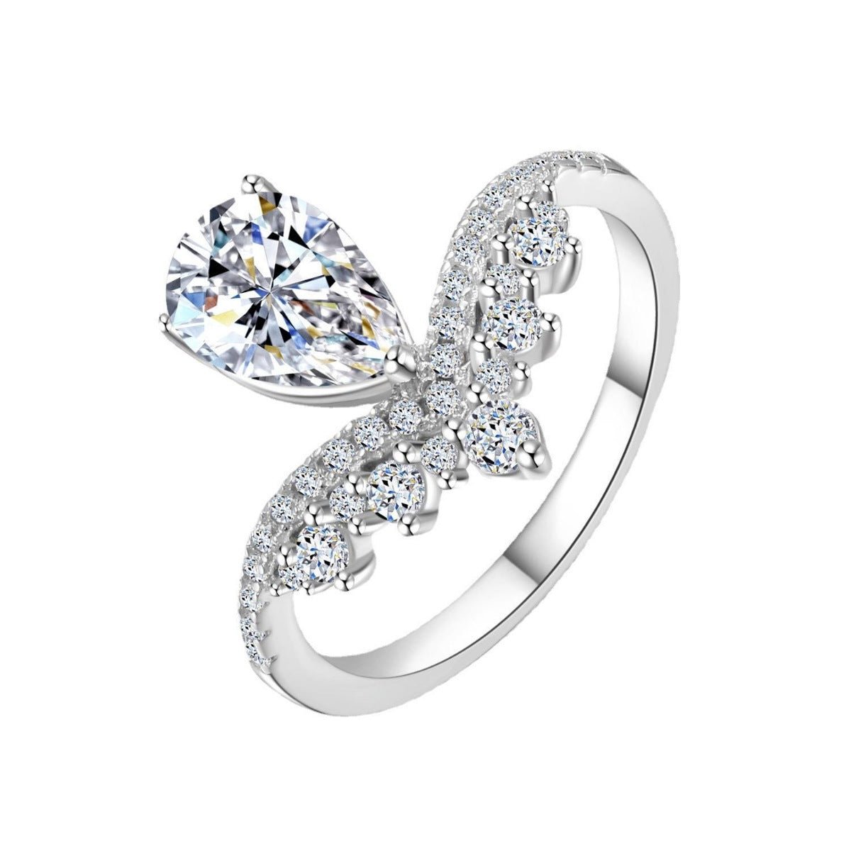 1.5 Carat Moissanite Sterling Silver Ring 925 Fine Jewelry - SmileBen