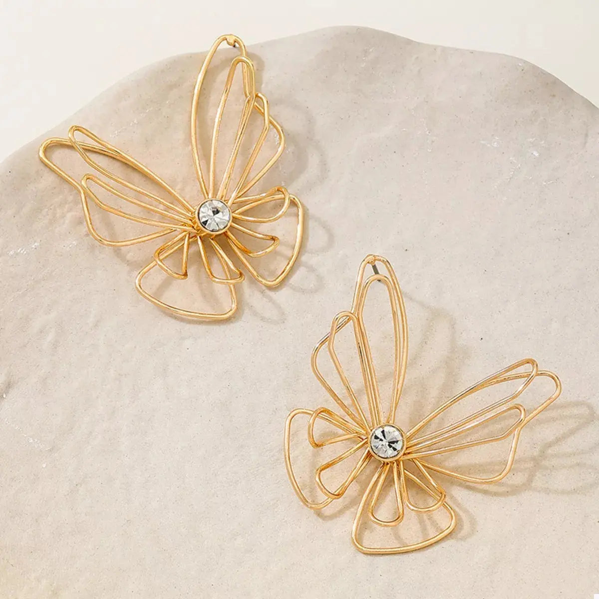 18K Gold-Plated Butterfly Earrings - SmileBen
