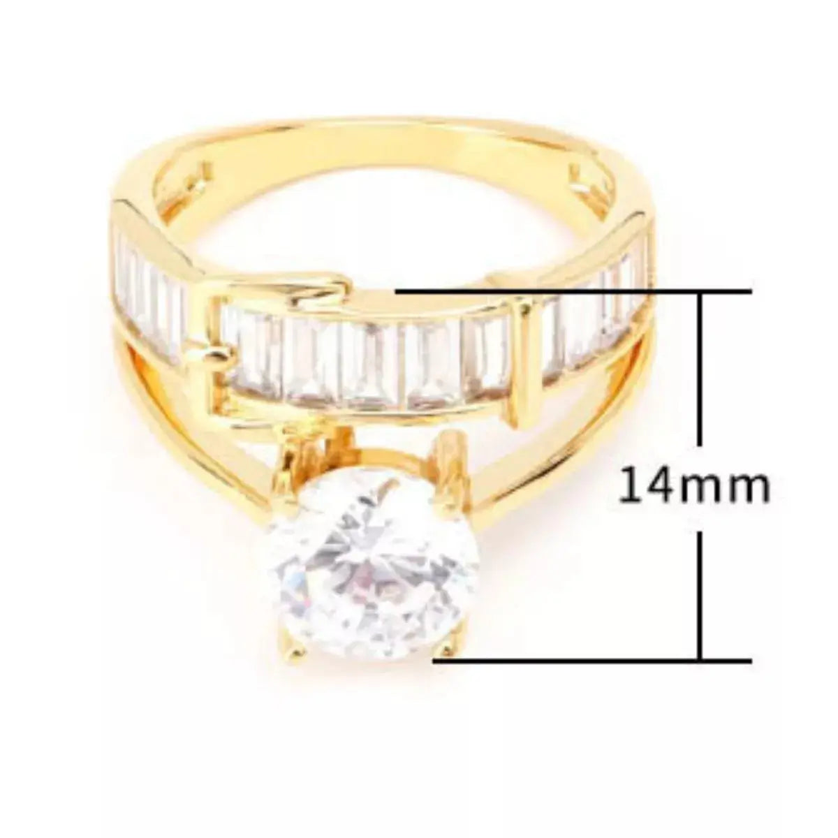 18K Gold-Plated Zircon Ring - SmileBen