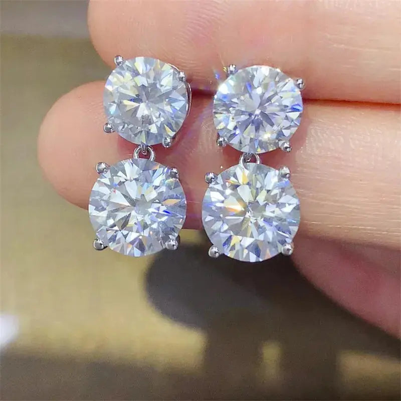 10 Carat Moissanite 925 Sterling Silver Earrings - SmileBen