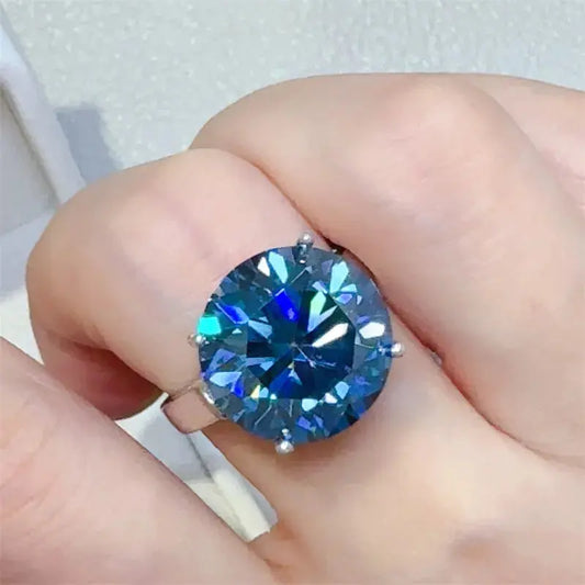 10 Carat 925 Sterling Silver Moissanite Ring - SmileBen