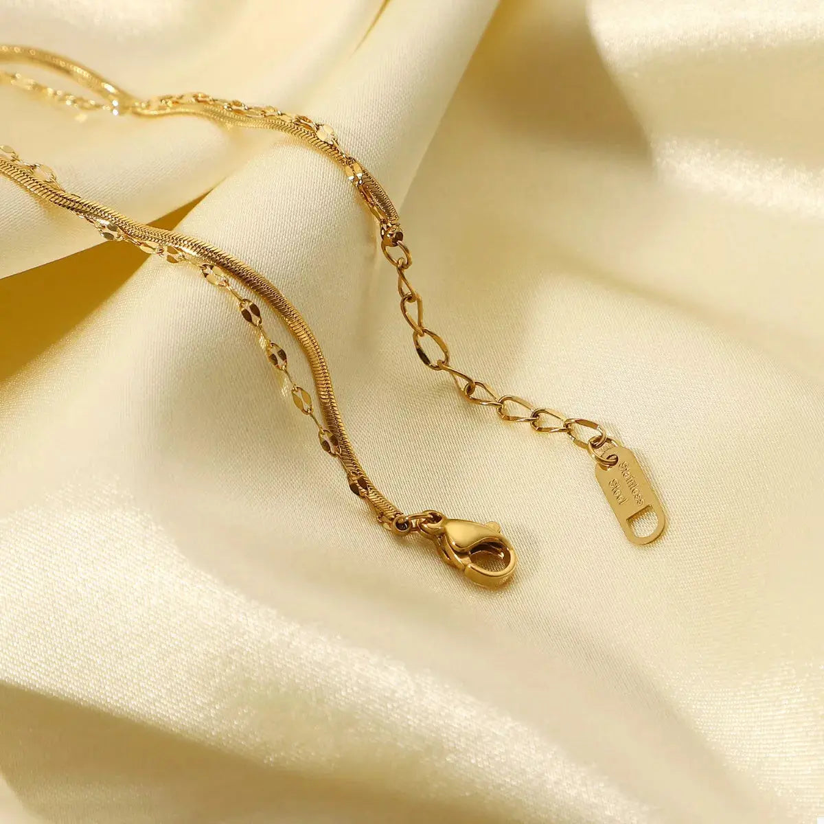 18K Gold-Plated Zircon Double Layered Bracelet - SmileBen