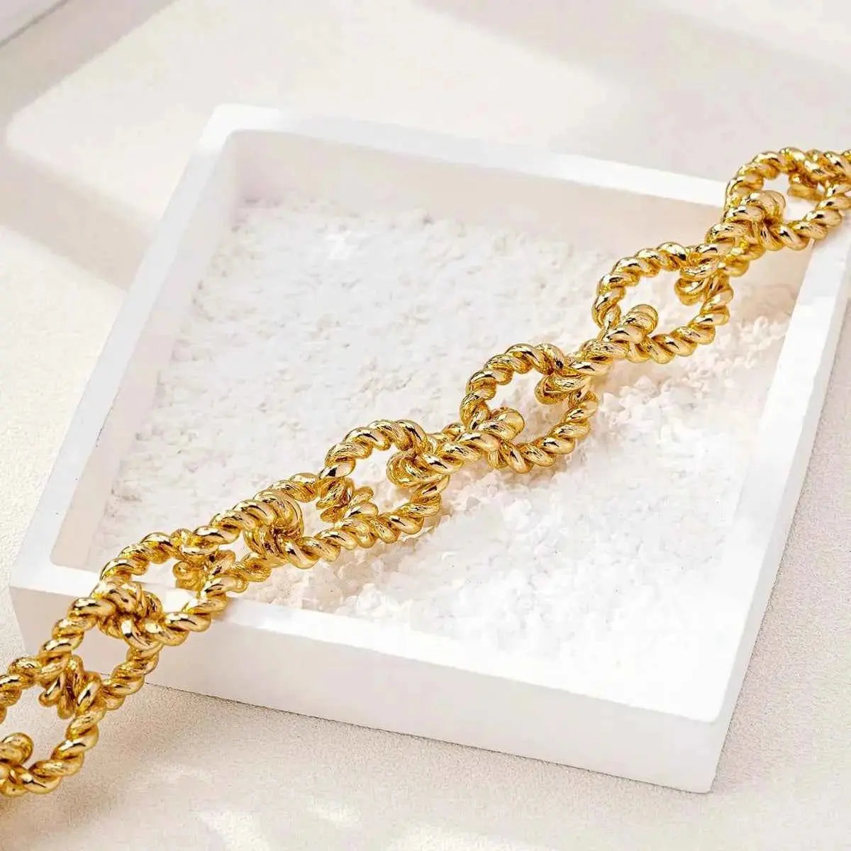 18K Gold-Plated Alloy Twisted Necklace - SmileBen