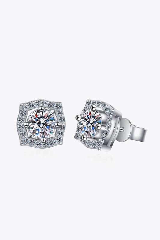 1 Carat Moissanite Geometric Stud Earrings - SmileBen
