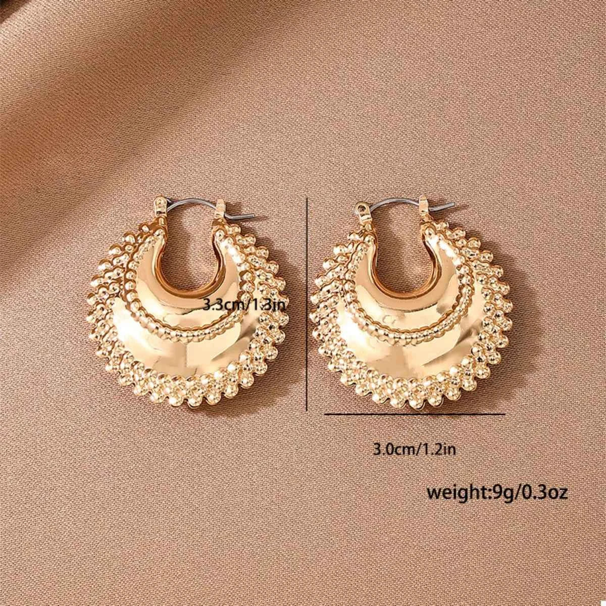 18K Gold - Plated Alloy Crescent Moon Hoop Earrings - SmileBen