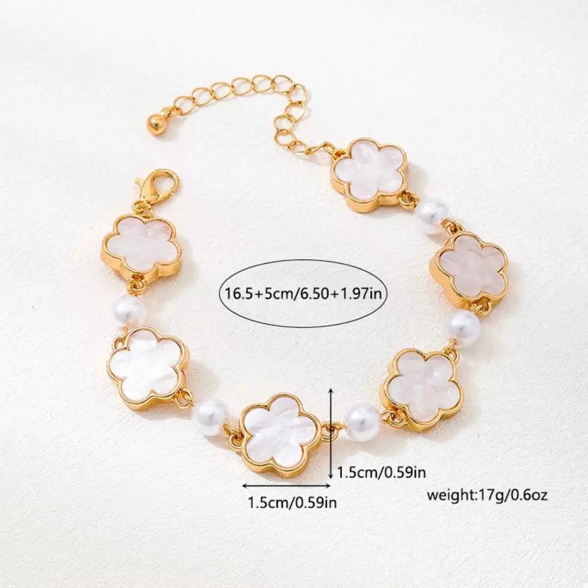 18k Gold - Plated Alloy Flower Bracelet - SmileBen