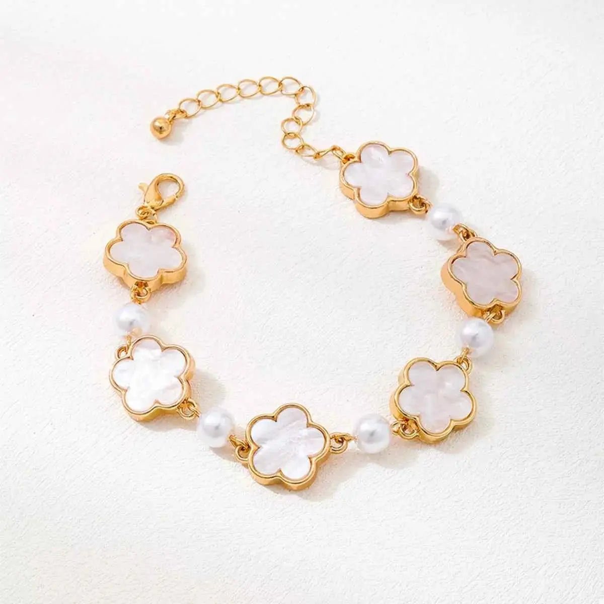 18k Gold - Plated Alloy Flower Bracelet - SmileBen