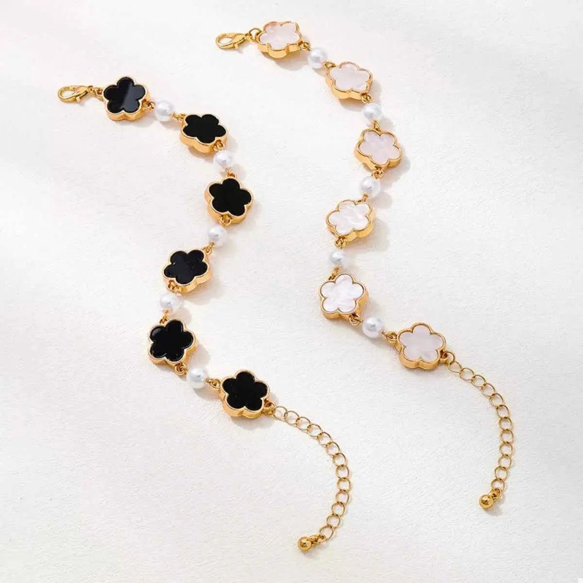 18k Gold - Plated Alloy Flower Bracelet - SmileBen