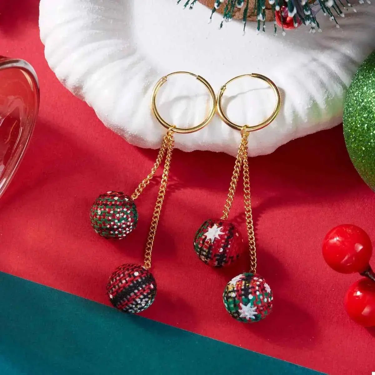 18K Gold - Plated Ball Drop Earrings - SmileBen