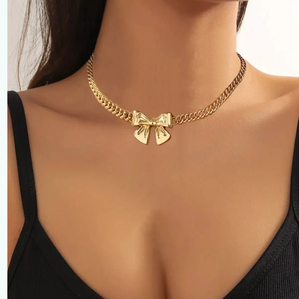18K Gold - Plated Bowknot Chain Necklace - SmileBen