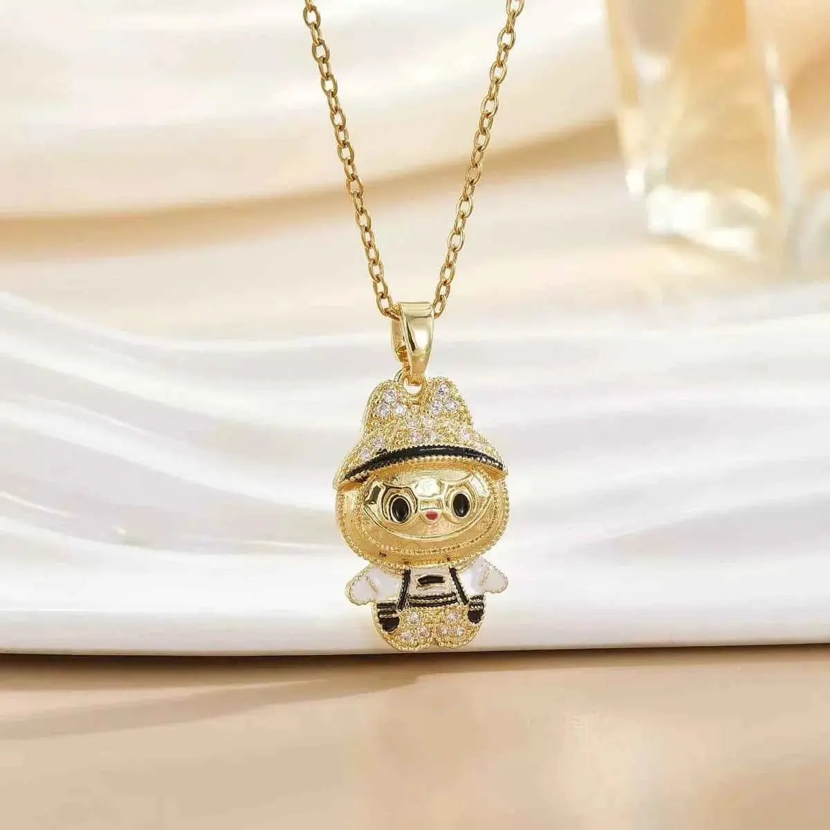 18K Gold - Plated Cartoon Character Pendant Necklace - SmileBen