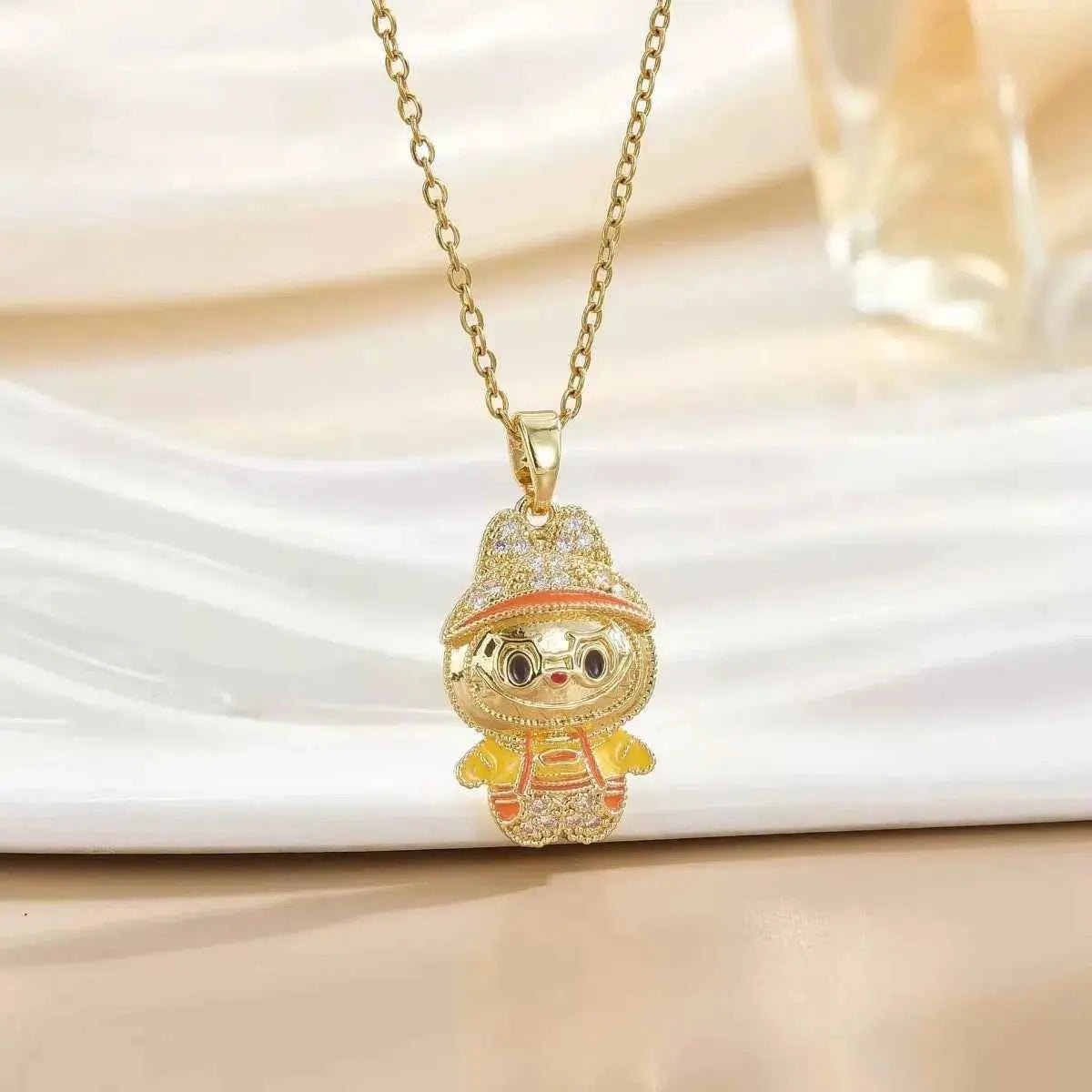 18K Gold - Plated Cartoon Character Pendant Necklace - SmileBen