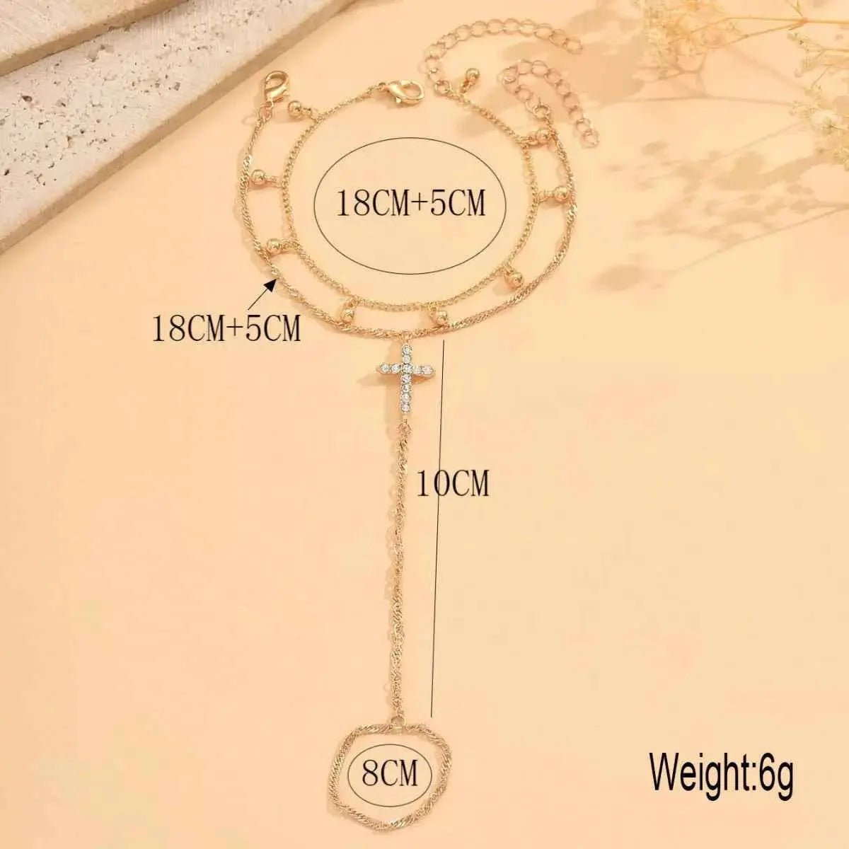 18K Gold - Plated Chain Cross Bracelet - SmileBen