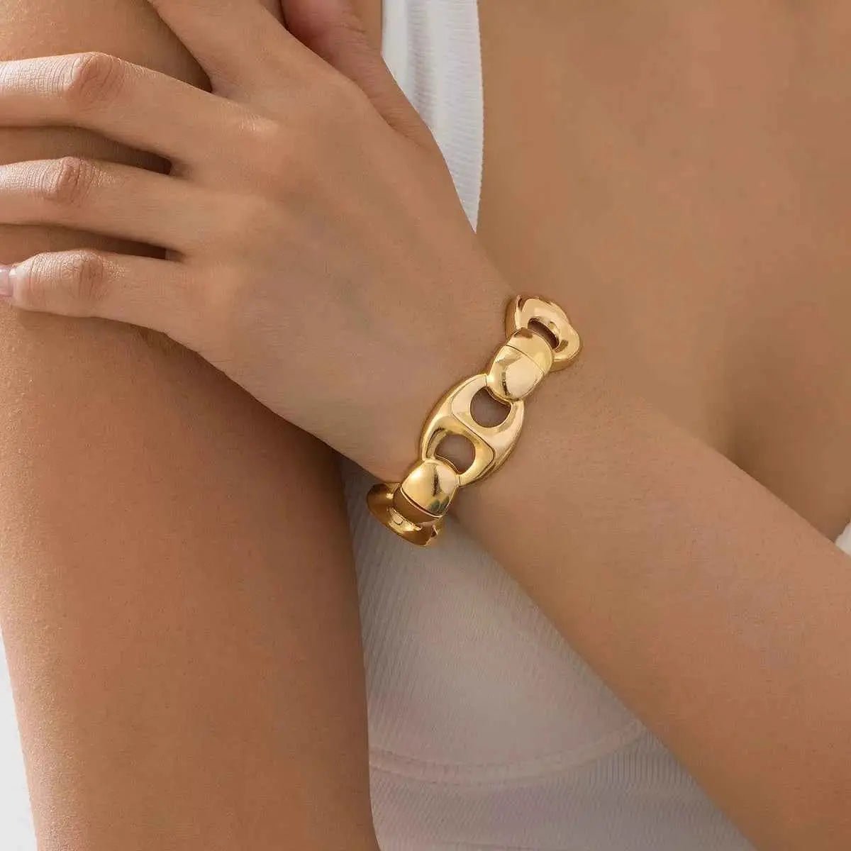 18K Gold - Plated Chain Link Bracelet - SmileBen