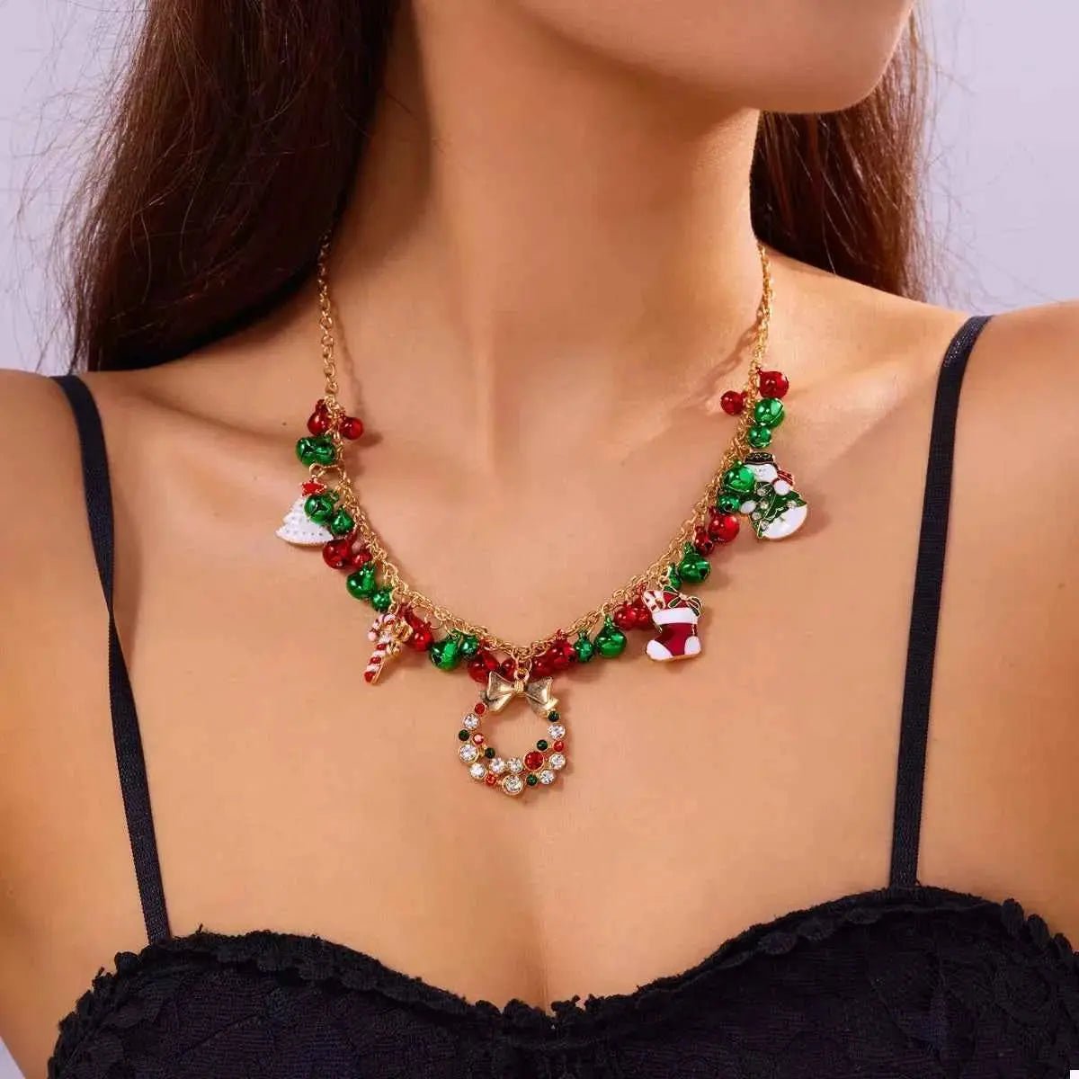 18K Gold - Plated Christmas Charm Necklace - SmileBen