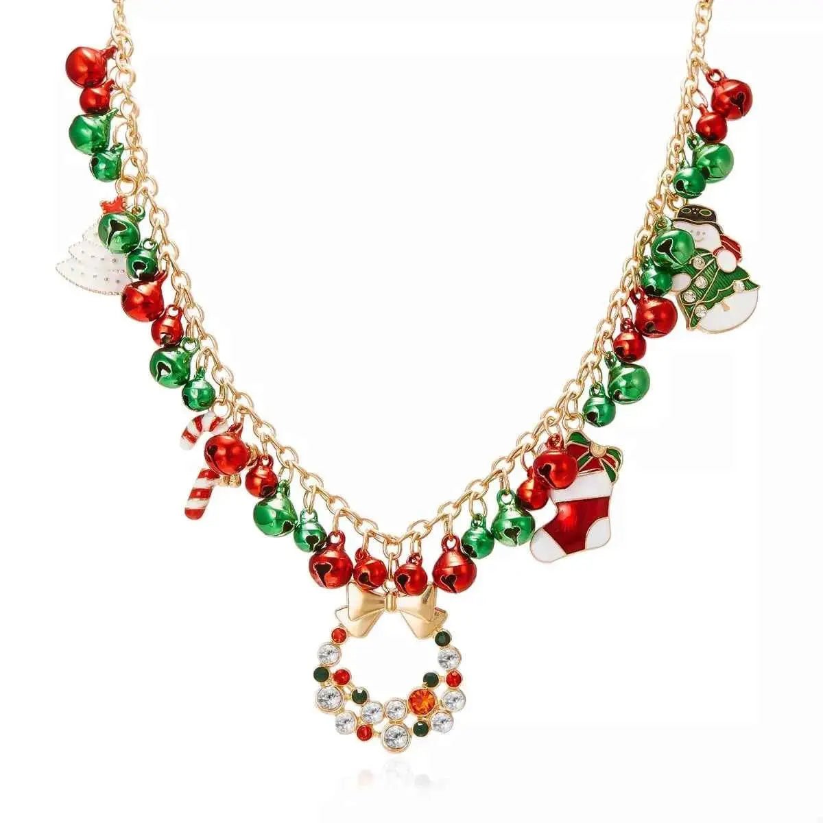 18K Gold - Plated Christmas Charm Necklace - SmileBen