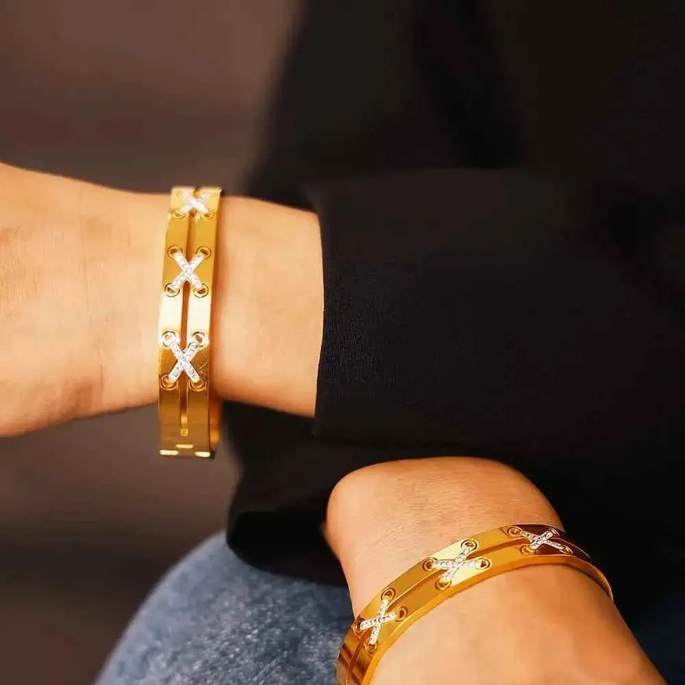 18K Gold - Plated Czech Diamond Bracelet - SmileBen