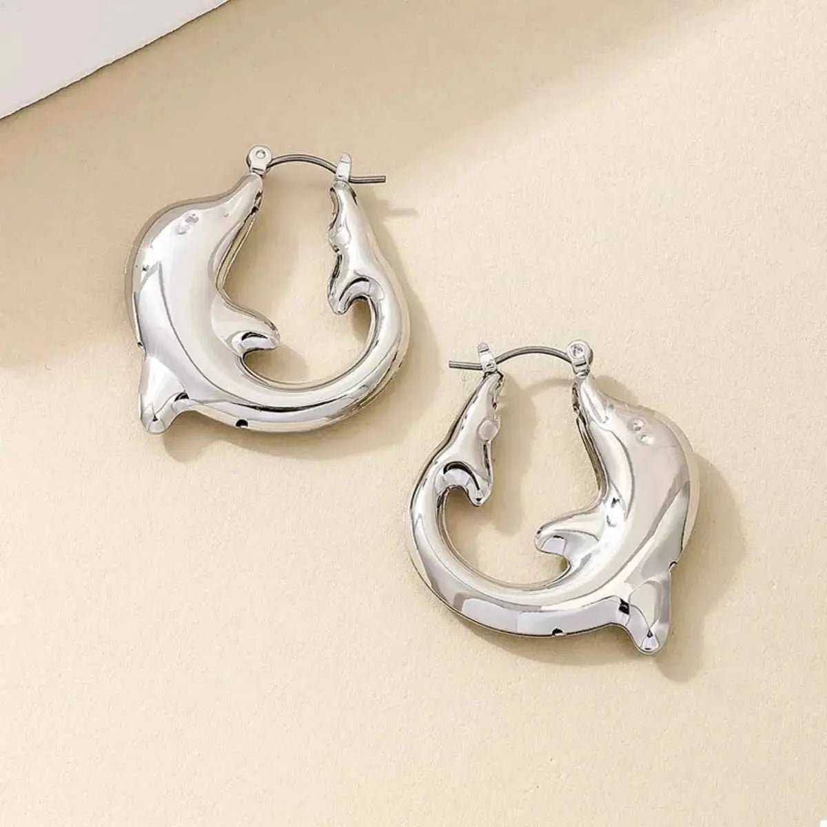 18K Gold - Plated Dolphin Hoop Earrings - SmileBen