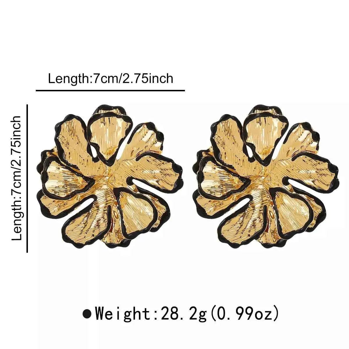 18K Gold - Plated Flower Stud Earrings - SmileBen