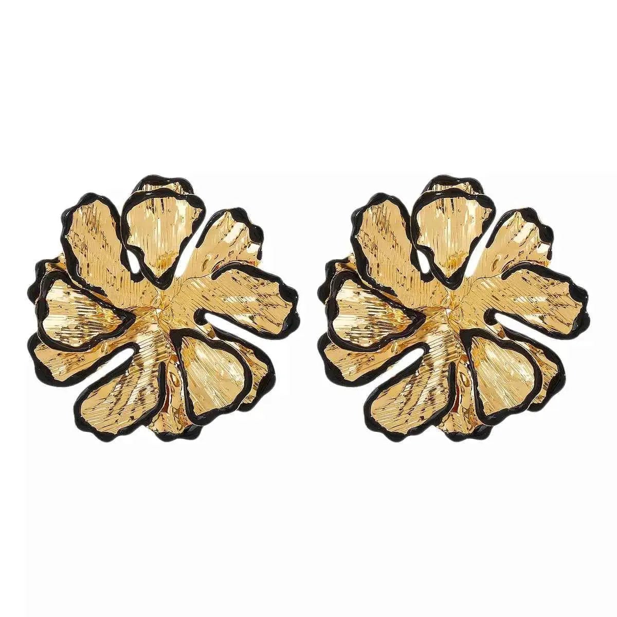 18K Gold - Plated Flower Stud Earrings - SmileBen
