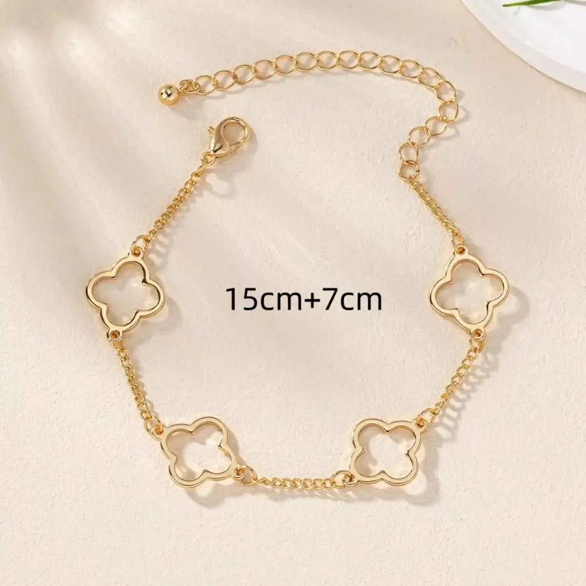 18K Gold - Plated Four Leaf Clover Bracelet - SmileBen