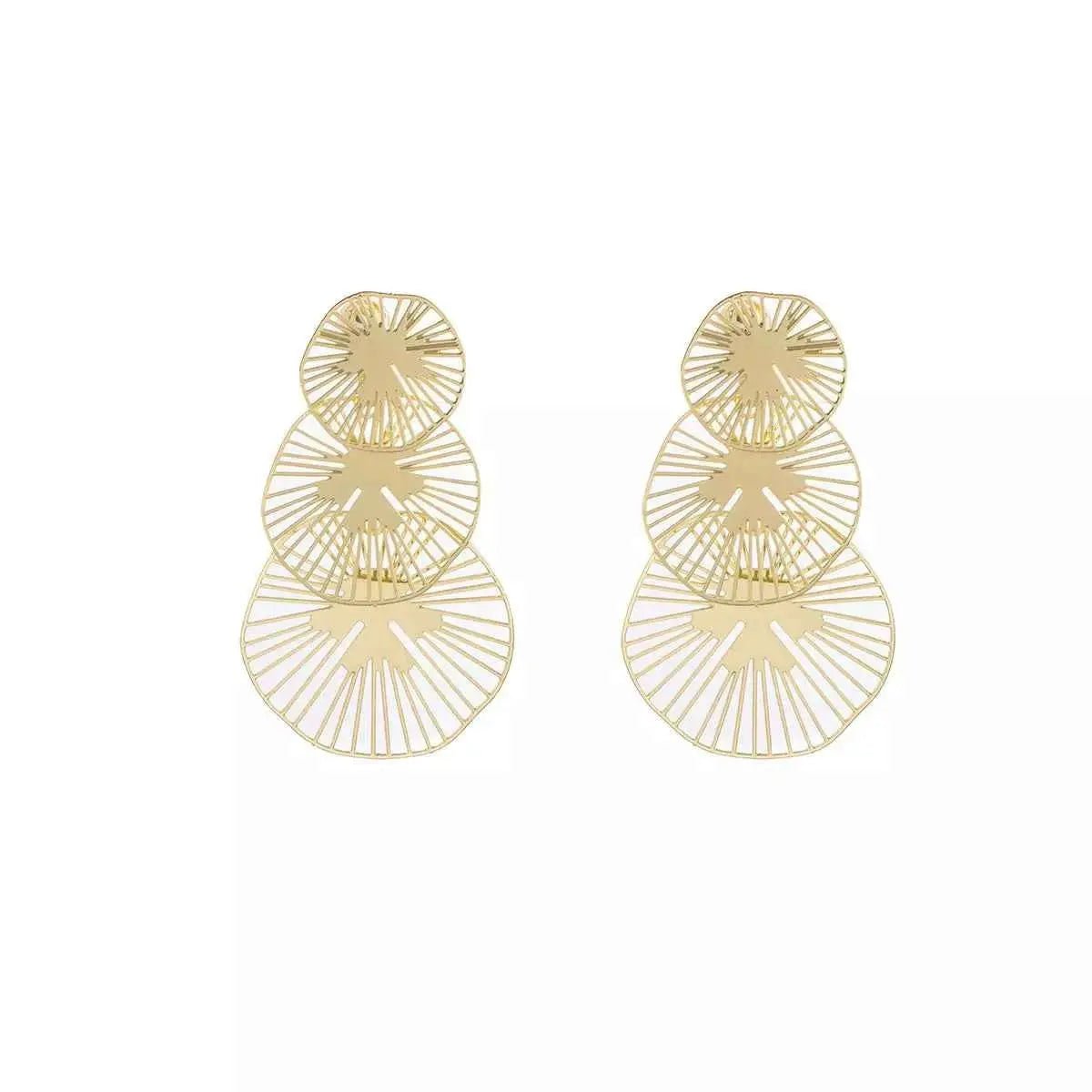 18K Gold - Plated Geometric Drop Earrings - SmileBen