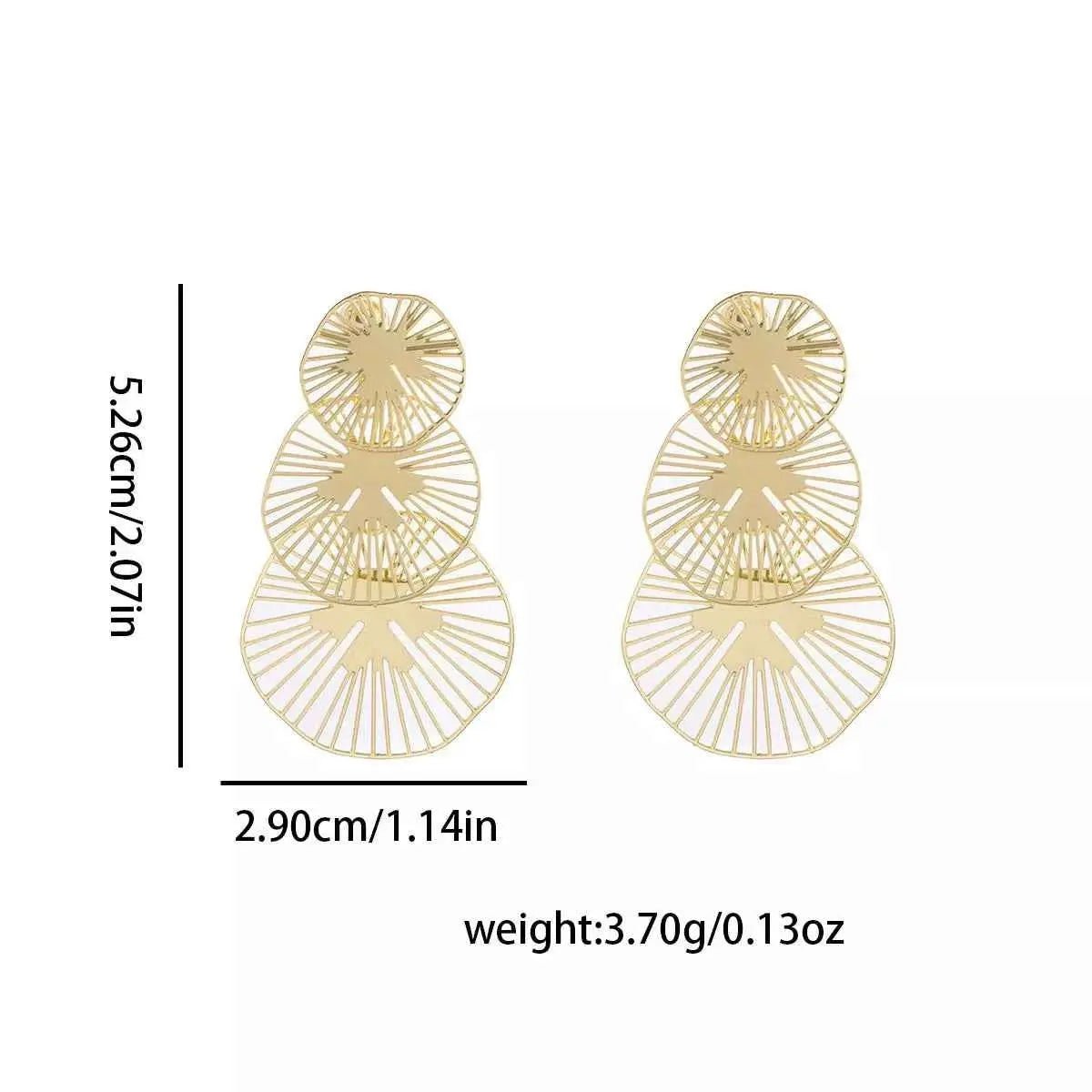 18K Gold - Plated Geometric Drop Earrings - SmileBen