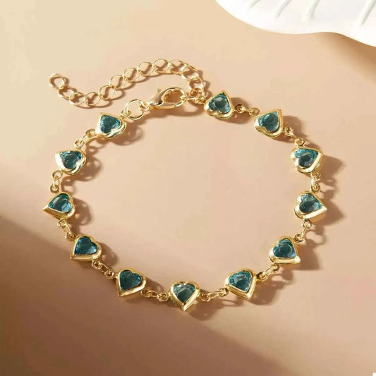 18K Gold - Plated Heart Bracelet - SmileBen