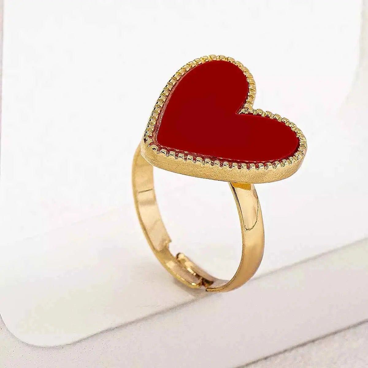 18K Gold - Plated Heart - Shaped Ring - SmileBen