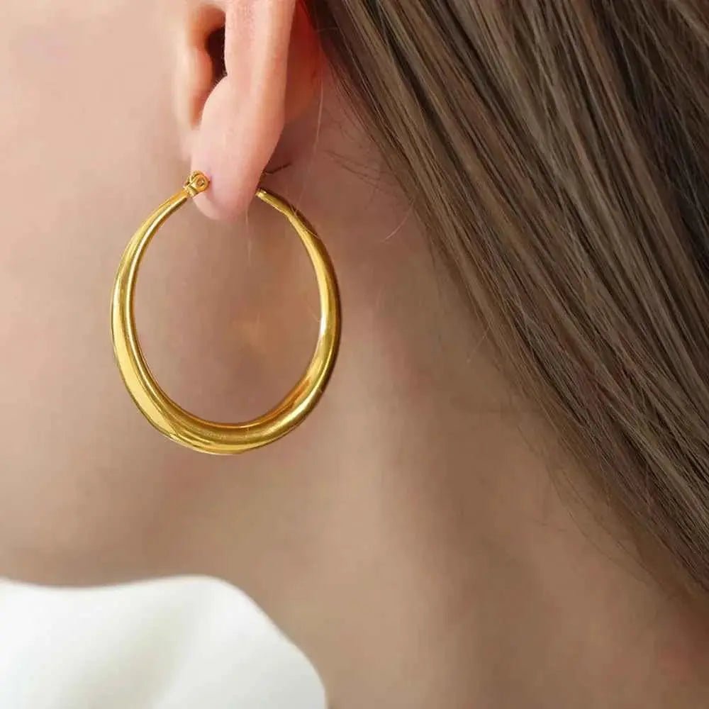 18K Gold - Plated Hoop Earrings - SmileBen