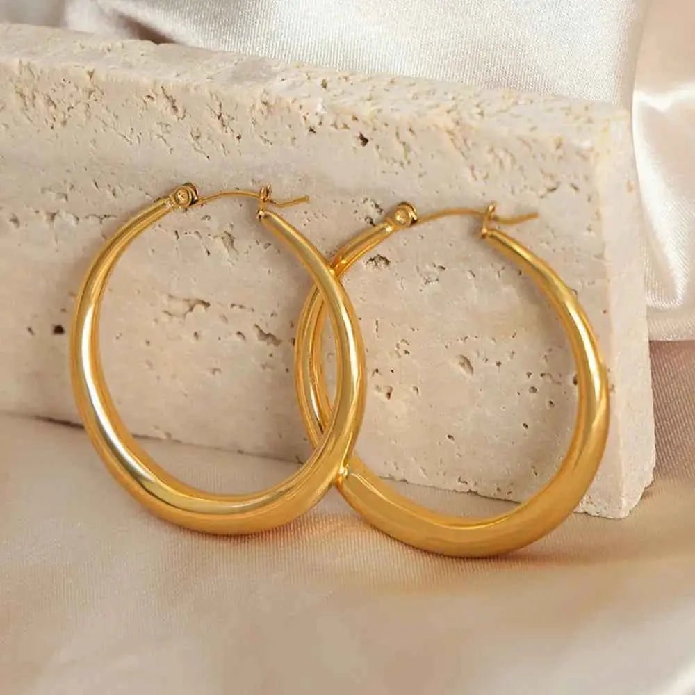 18K Gold - Plated Hoop Earrings - SmileBen