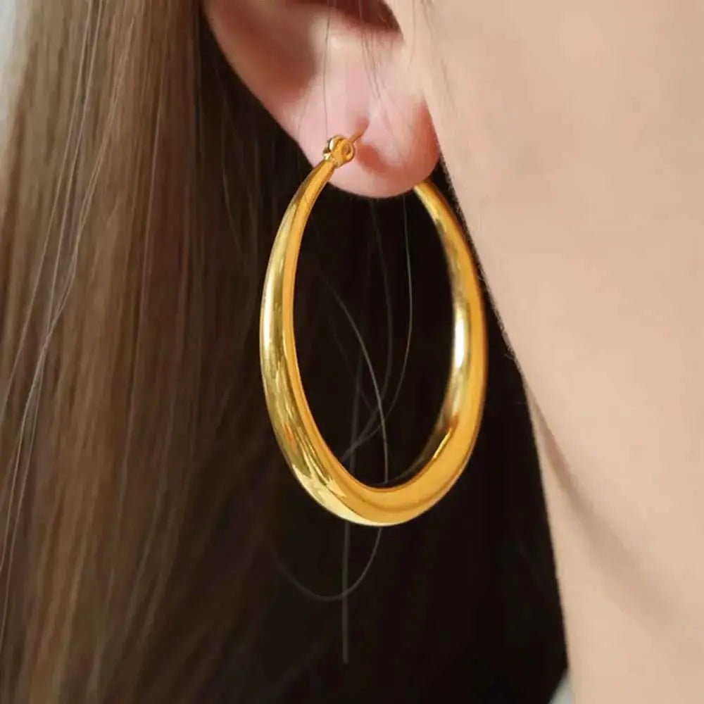 18K Gold - Plated Hoop Earrings - SmileBen