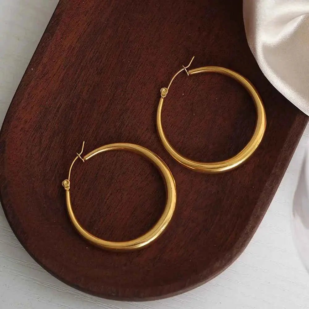 18K Gold - Plated Hoop Earrings - SmileBen