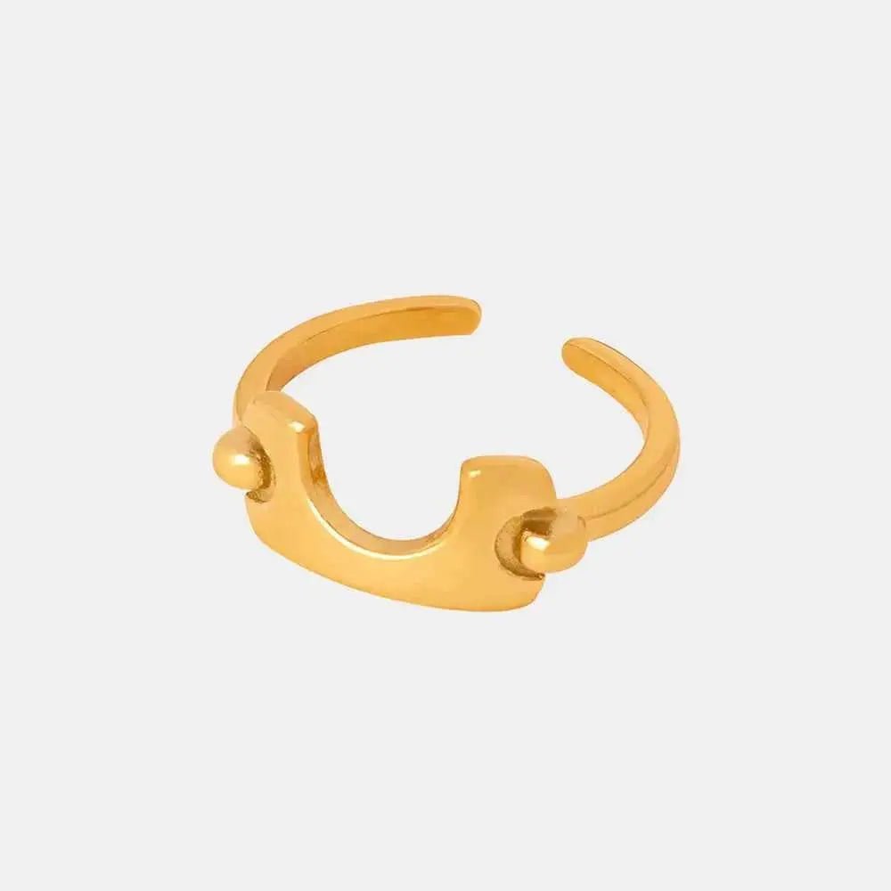 18K Gold - Plated Irregular Open Ring - SmileBen