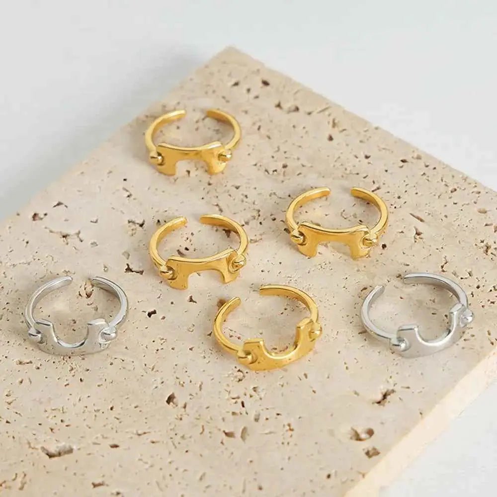 18K Gold - Plated Irregular Open Ring - SmileBen