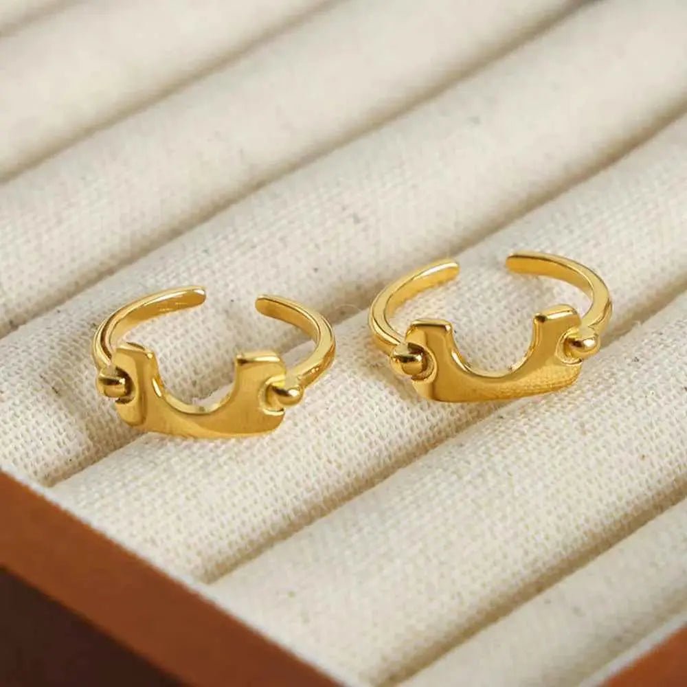18K Gold - Plated Irregular Open Ring - SmileBen