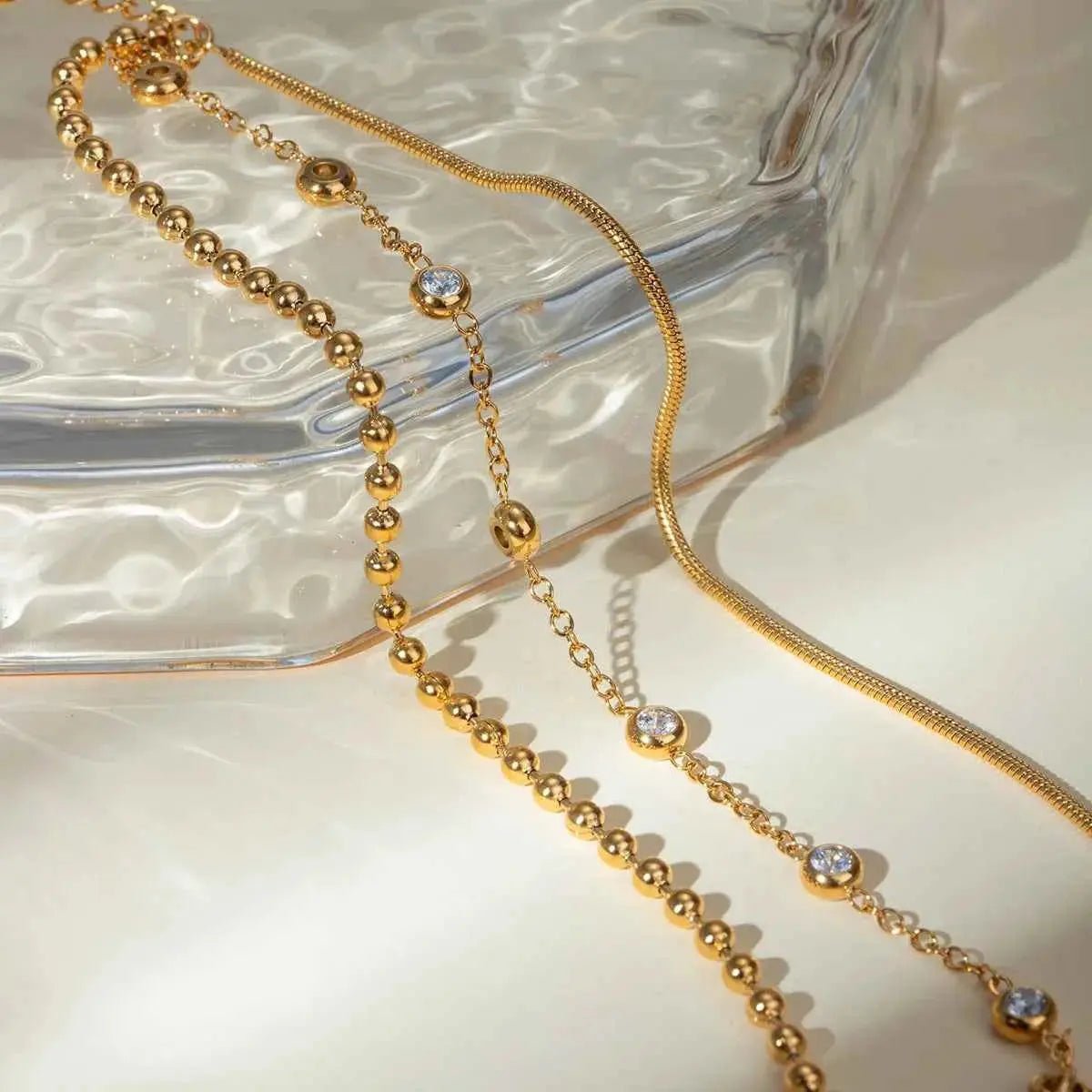 18K Gold - Plated Layered Inlaid Zircon Bracelet - SmileBen