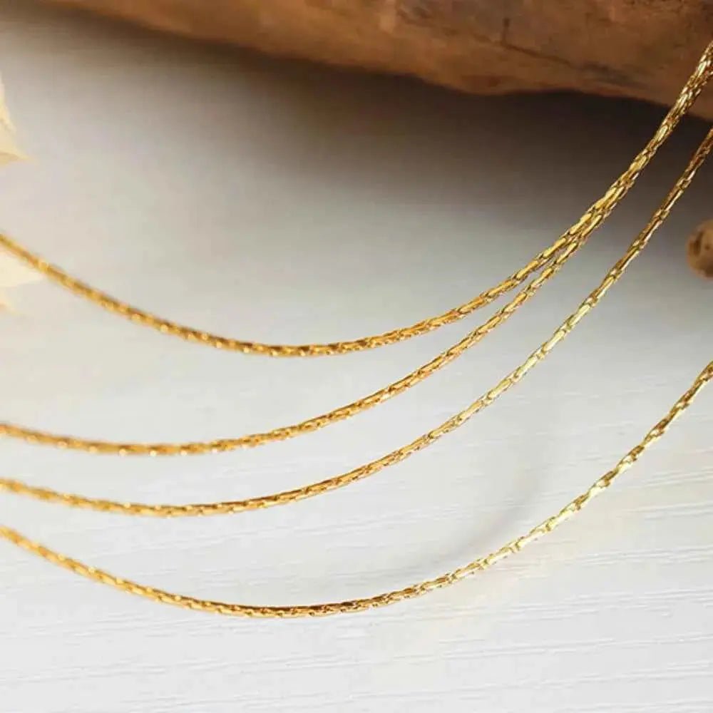 18K Gold - Plated Multi - Layer Clavicle Chain Necklace - SmileBen
