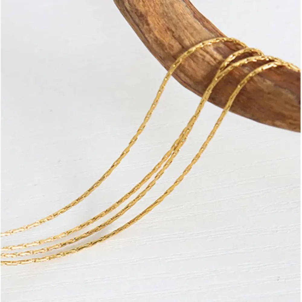18K Gold - Plated Multi - Layer Clavicle Chain Necklace - SmileBen