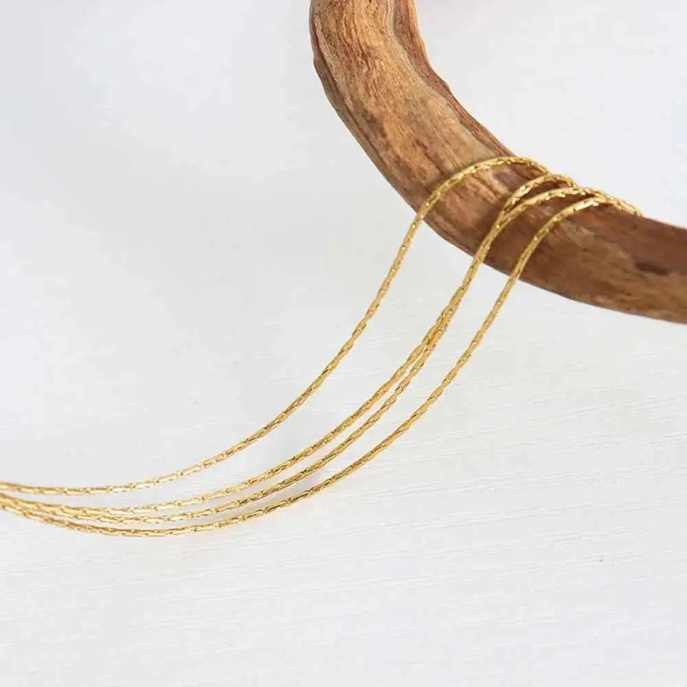 18K Gold - Plated Multi - Layer Clavicle Chain Necklace - SmileBen