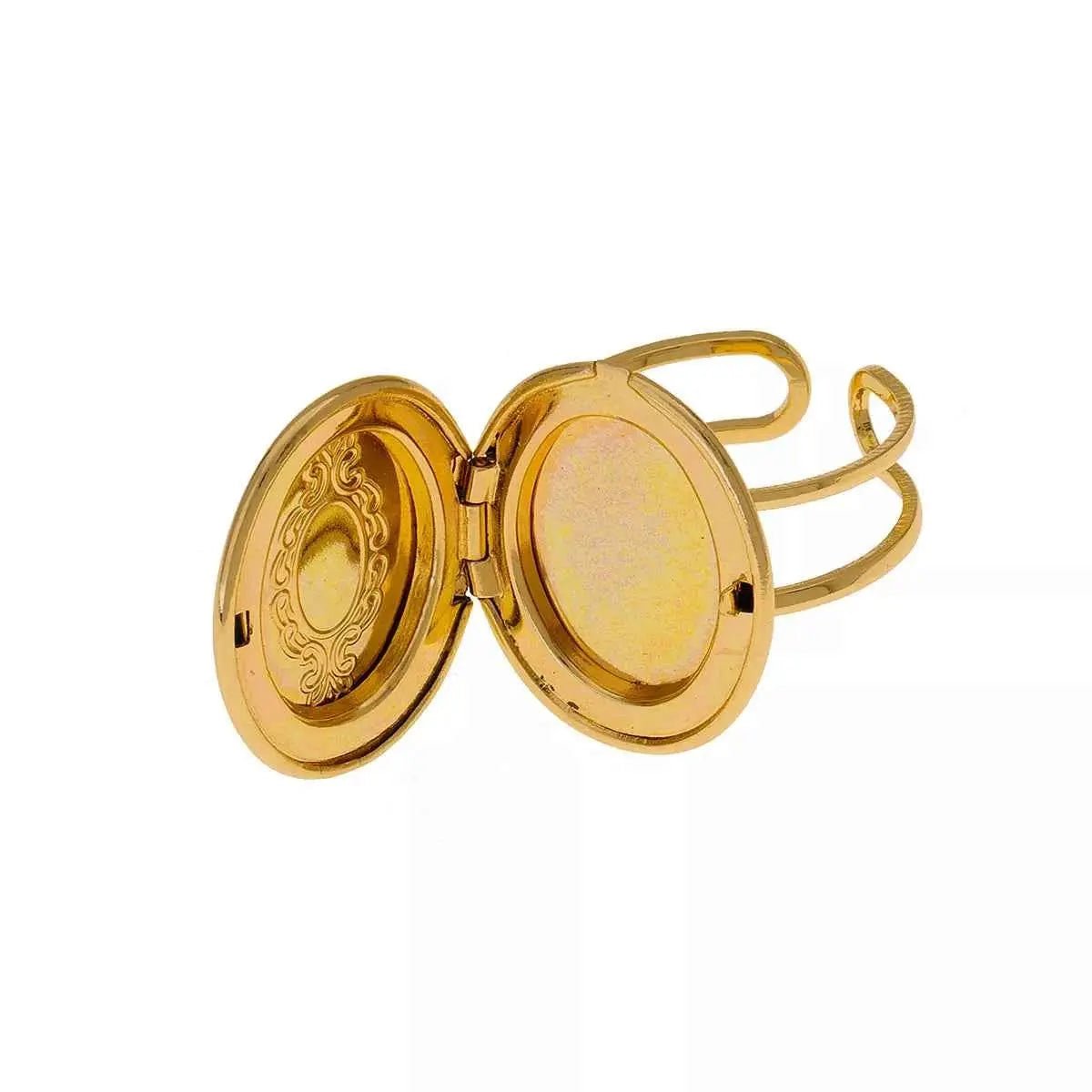 18K Gold - Plated Open Engraved Ring - SmileBen