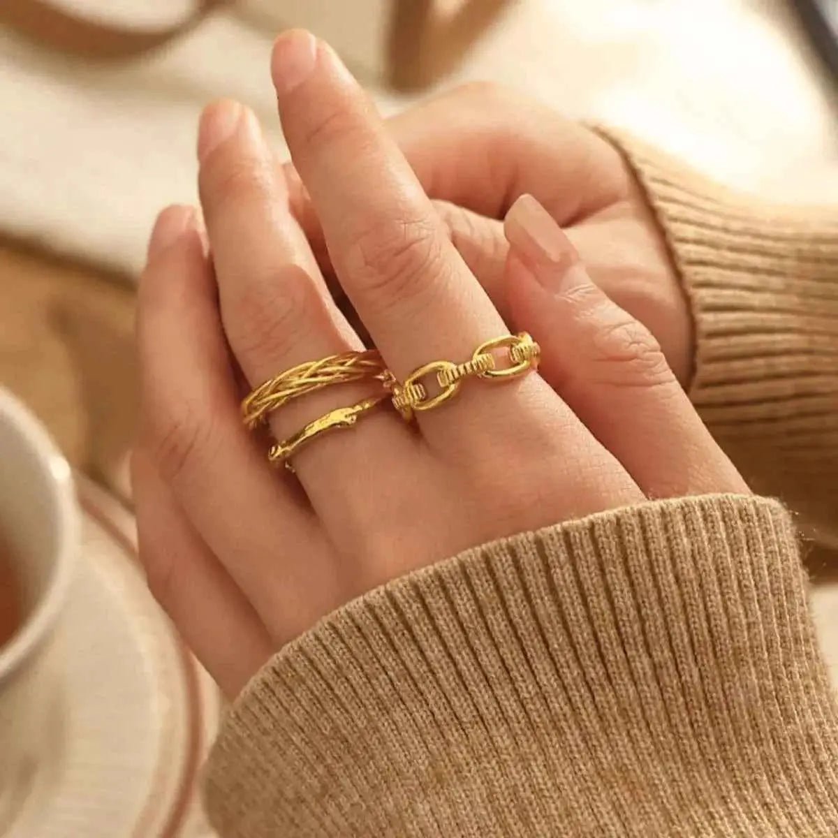 18K Gold - Plated Open Ring - SmileBen