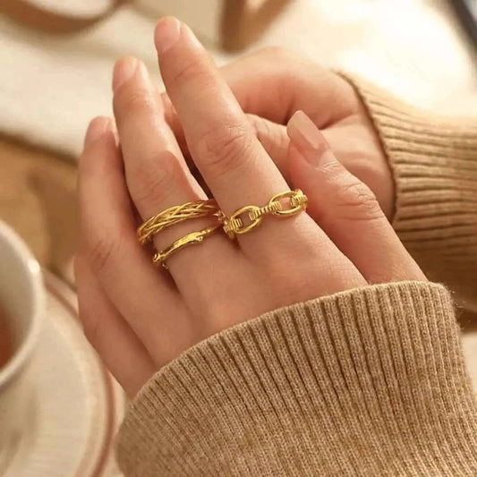 18K Gold - Plated Open Ring - SmileBen