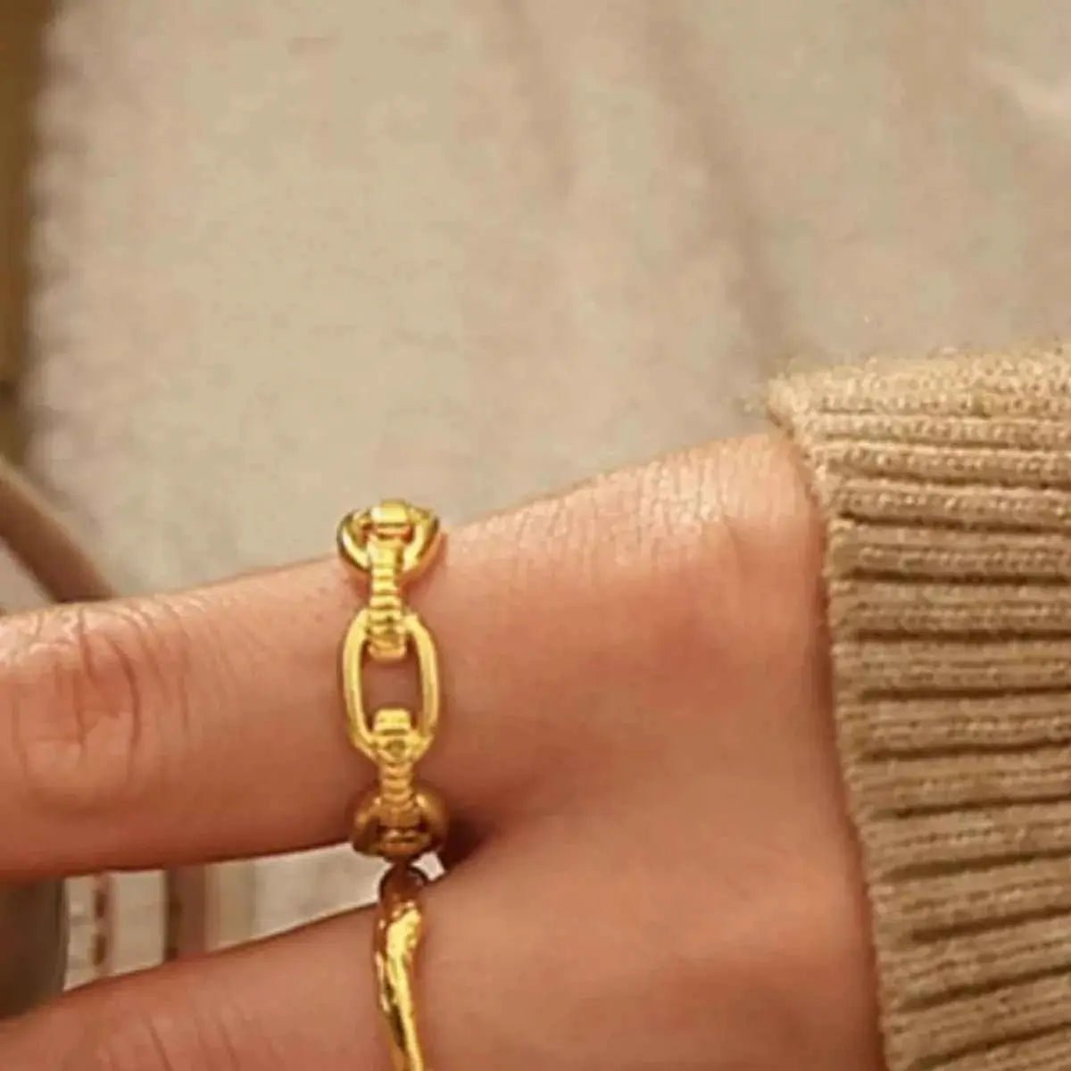 18K Gold - Plated Open Ring - SmileBen